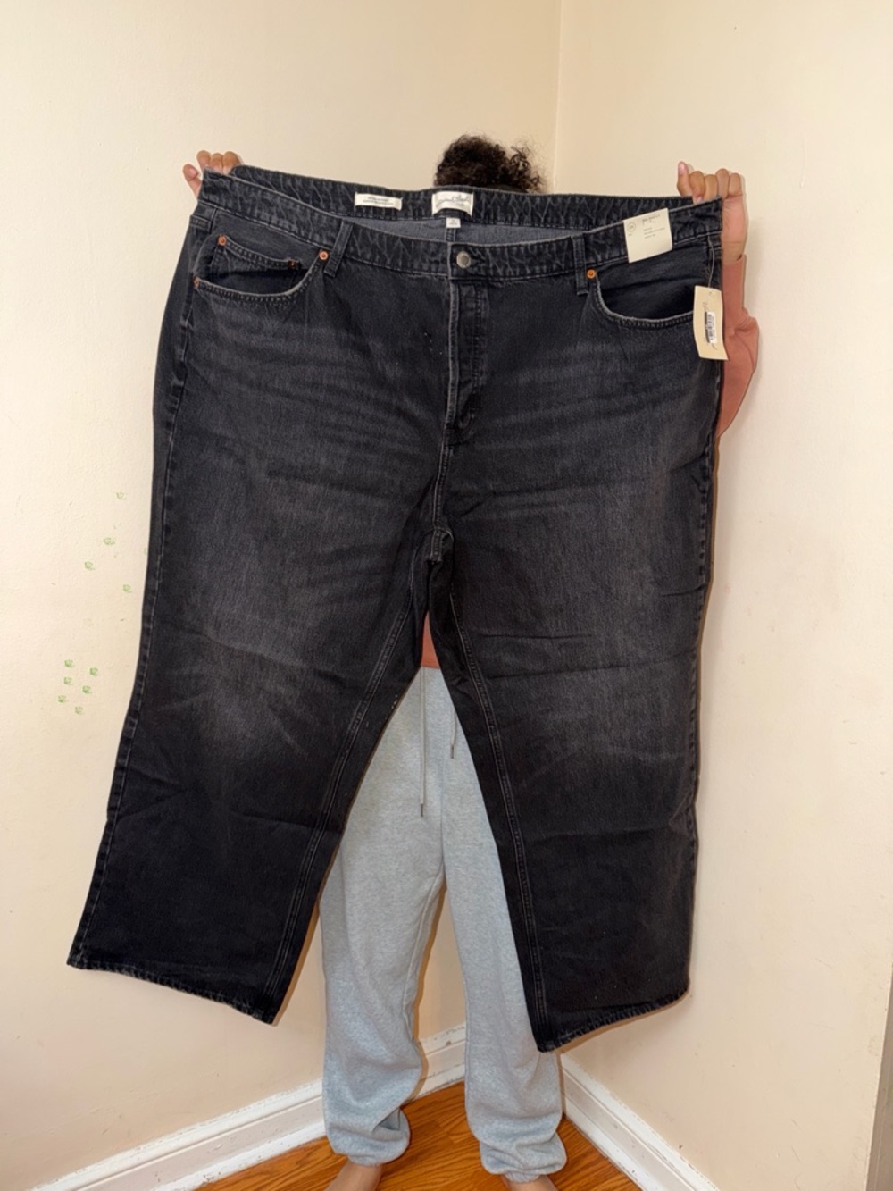 Black Straight-Leg Jeans